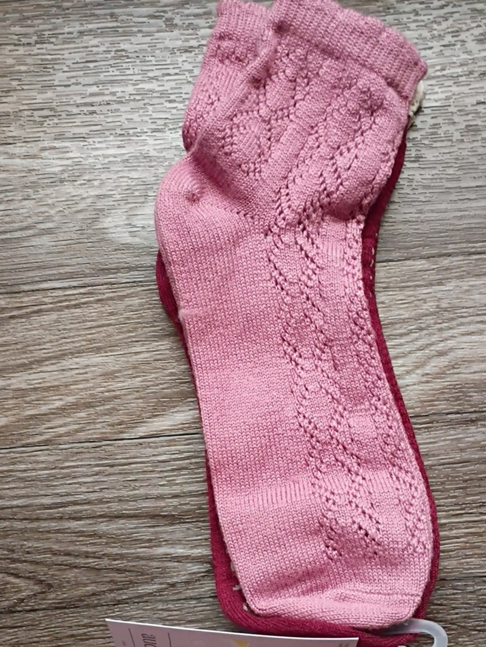 Auden Pink Cable Knit Women's Socks